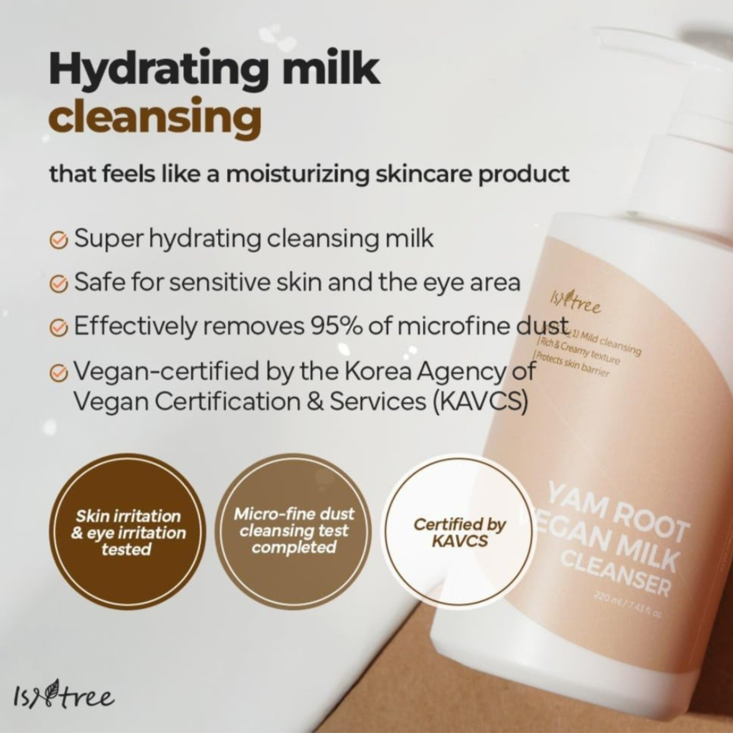ISNTREE® Yam Root Vegan Milk Cleanser (220ml)
