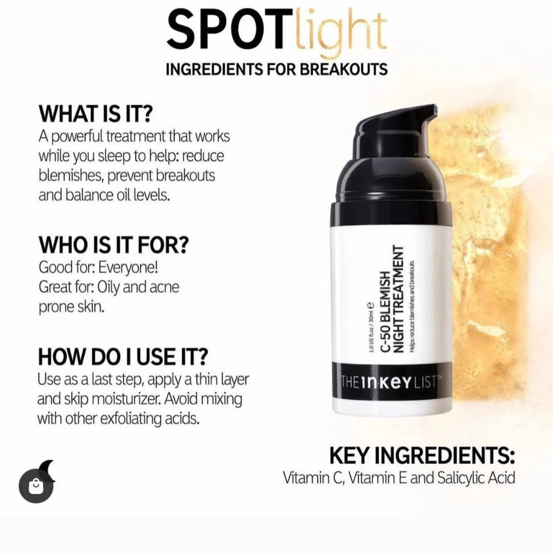 The Inkey List C-50 Blemish Night Treatment (30ml)